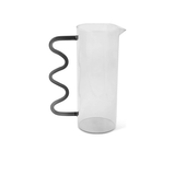 Black & Clear Squiggle Glass Pitcher