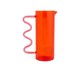 Orange & Pink Squiggle Glass Pitcher