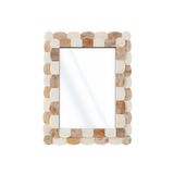 Scalloped Bone Inlay Round Frame, Blue and White, 4x6