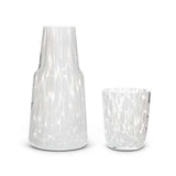 White Glass Bedside Carafe & Glass
