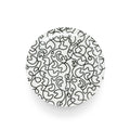 Black & White Squiggly Melamine Dinner Plates, Set of 4