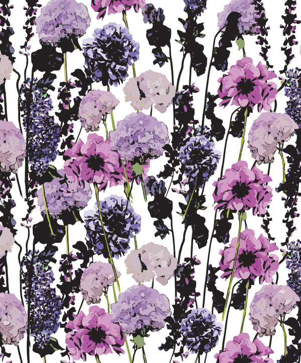 Purple & Black Floral Garden
