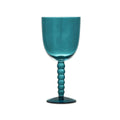 Teal Textured Wine Glass