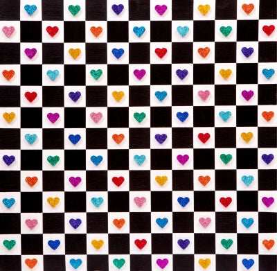Checkered Glitter Hearts
