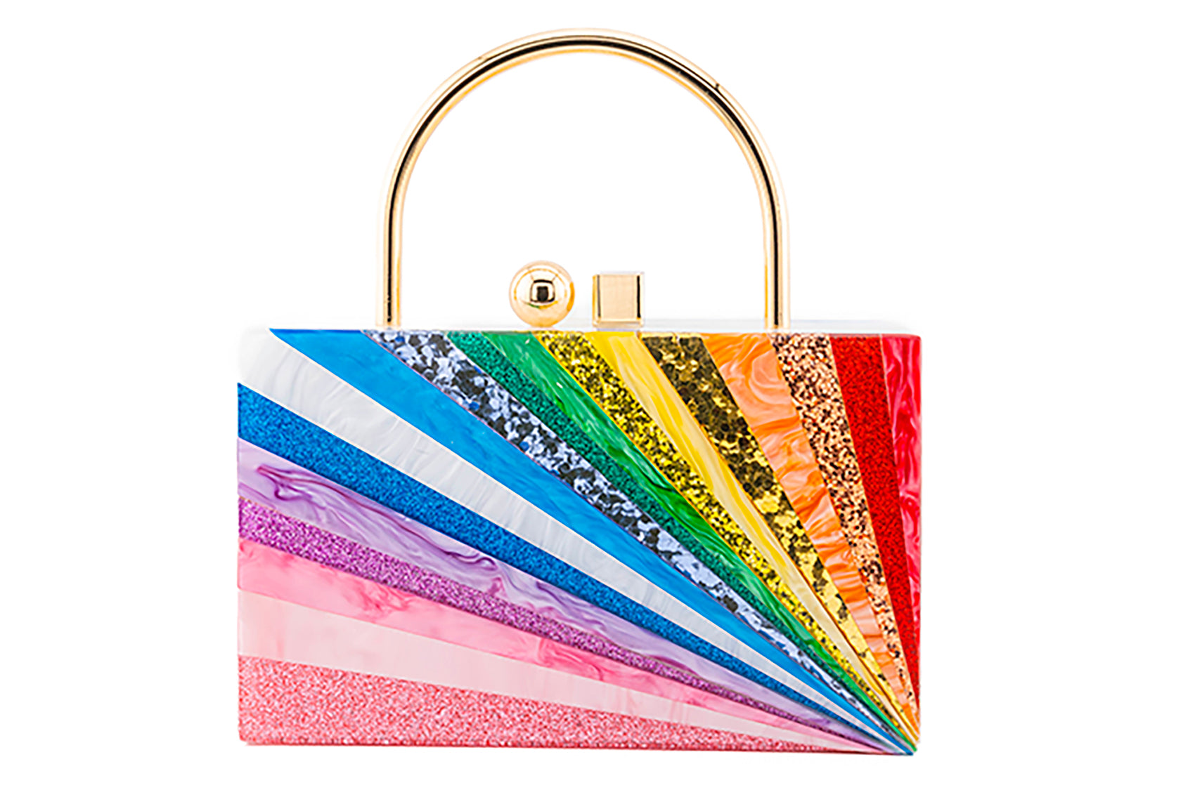 Rainbow Starburst Clutch Purse