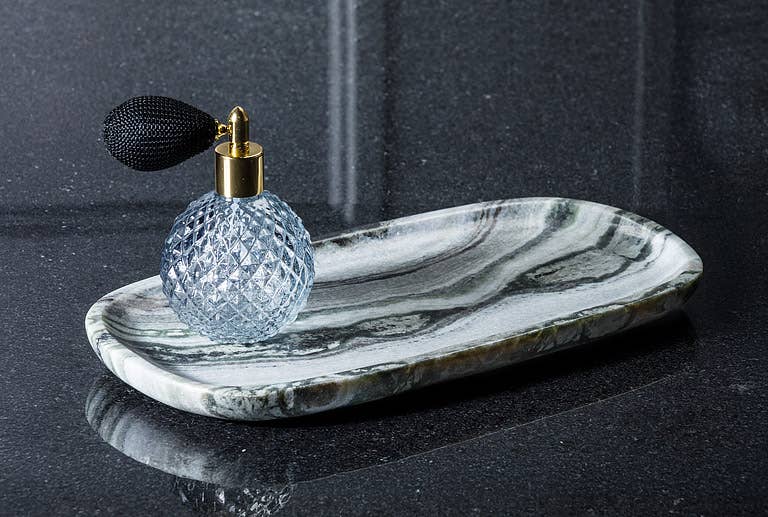 Black Marble Oblong Tray