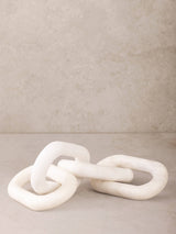 Eternity Sculpted Marble Chain Links: Ivory White
