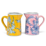 Small Floral Jug-7"H(22oz): Blue