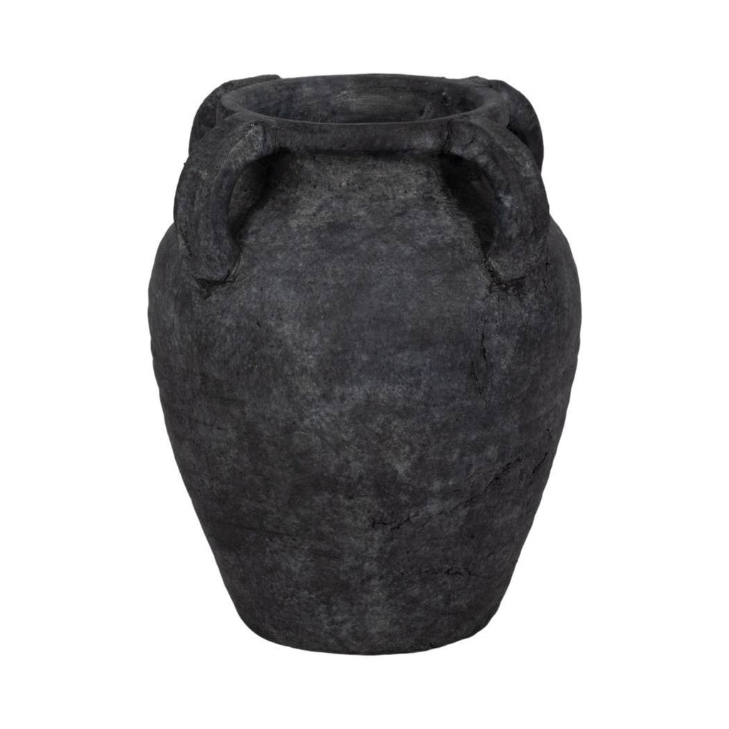 Black Amphora Multi-Handle Vase