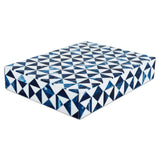 Marquet Indigo Blue White Resin Inlay Storage Box ( 8 Sizes): 10x2.5x1.5