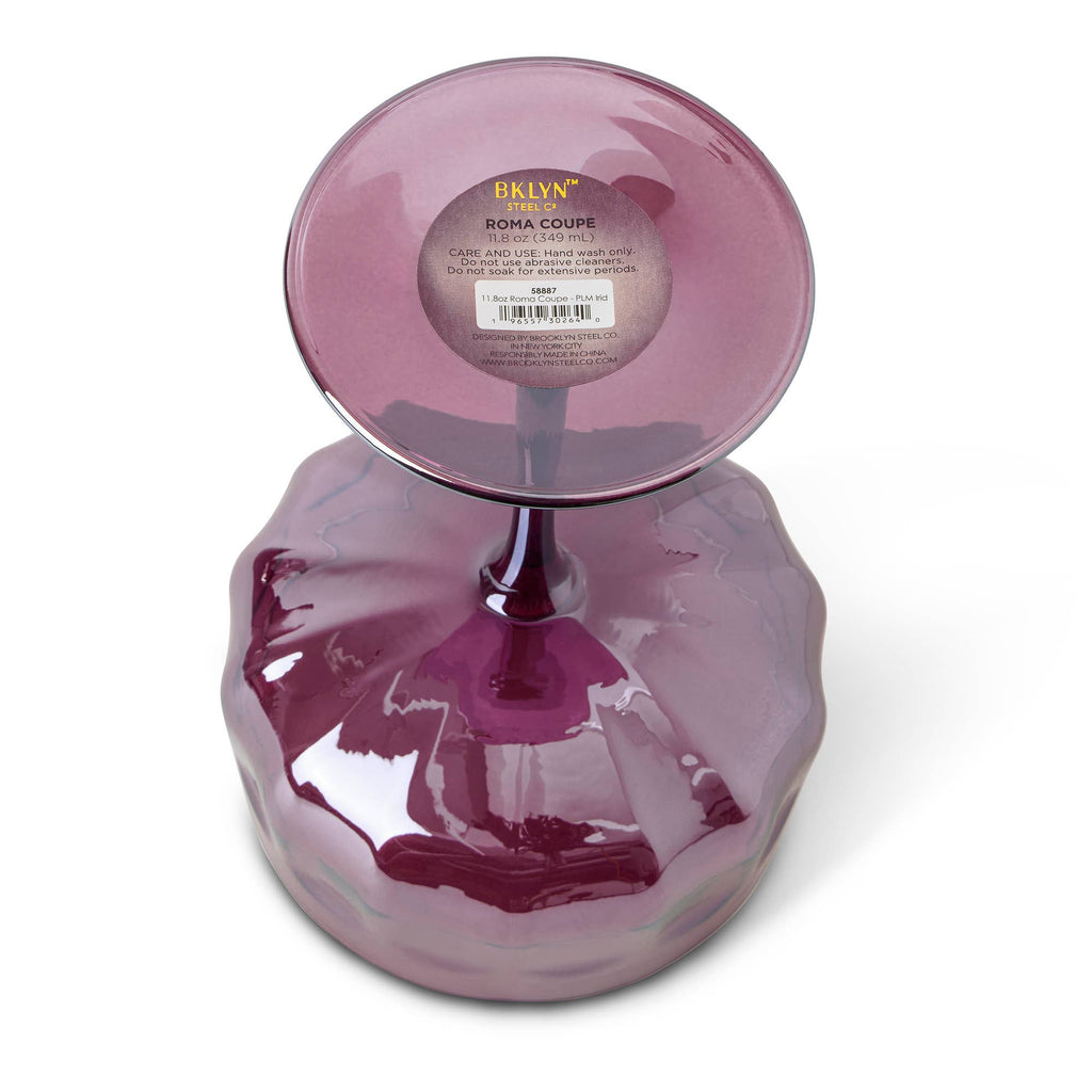 Plum Iridescent Coupe Glass