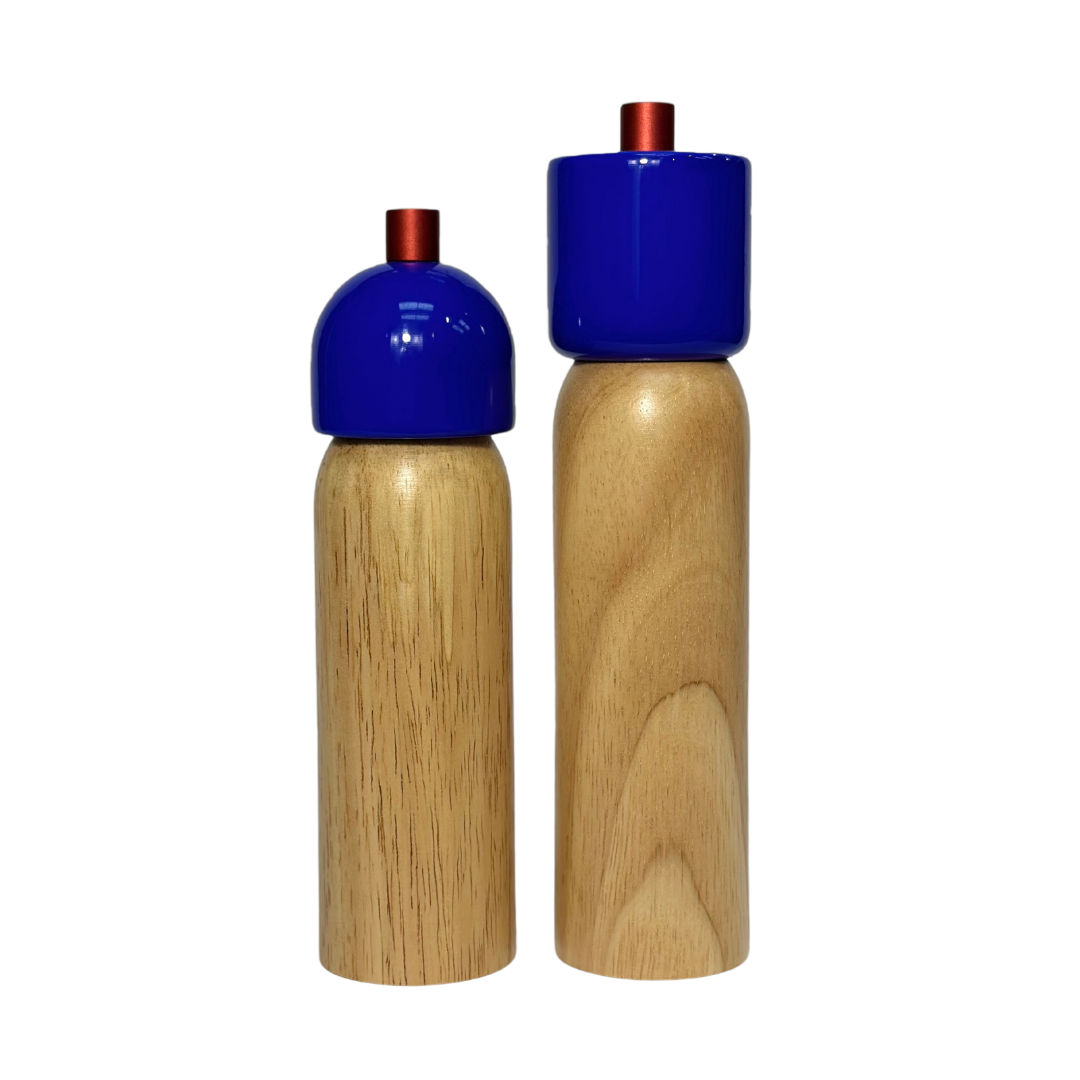 Navy and Red Salt and Pepper Grinder, Medium