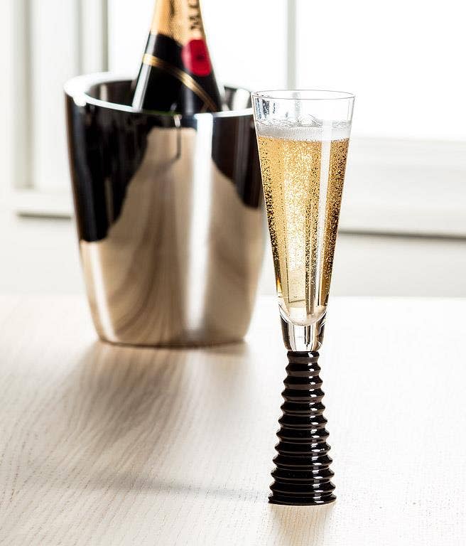 Black Stack Base Champagne Flute