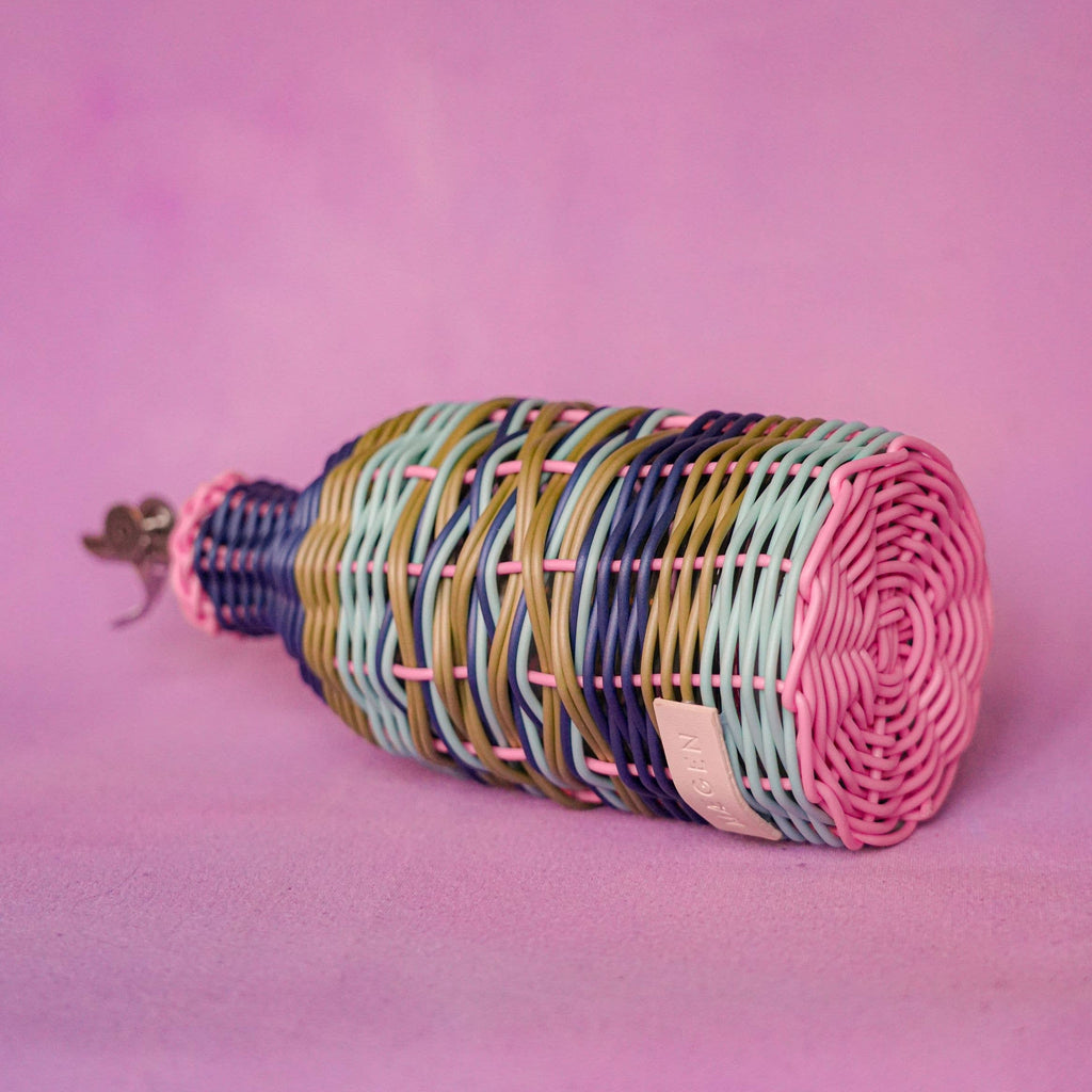 Pink and Navy Woven Oil Pourer