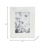Photo Frame - White Marble Wood Jagged Edges, 5x7 in.