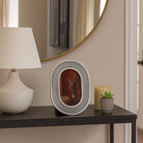 Photo Frame - White/Black Resin Etched Lines, 4x6 in.