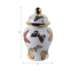 White and Black Butterfly Lidded Jar, Small