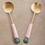 Copenhagen Pink and Jade Salad Servers, Set
