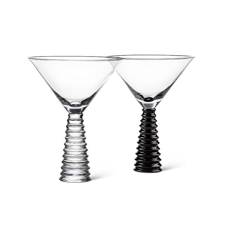 Black Stack Base Martini Glass