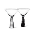 Black Stack Base Martini Glass
