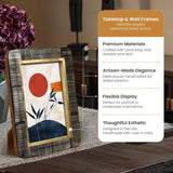 Horn Inlay Shagrin Picture Photo Frames Brown - Rounded Corners, 4x6 5x7: Brown / 5x7
