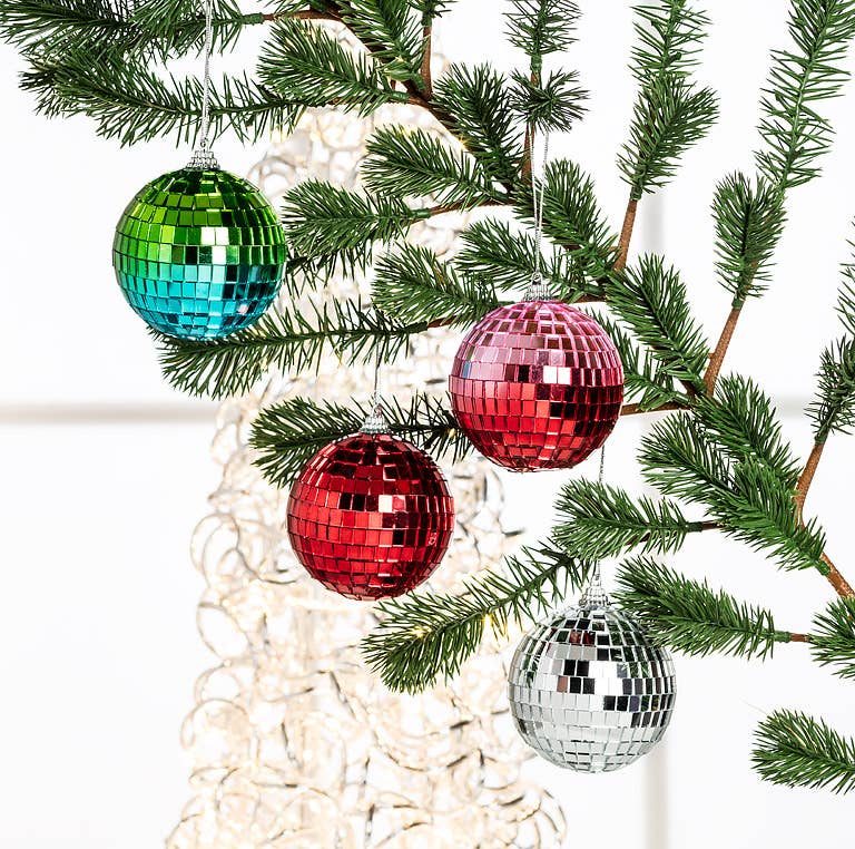 Red Mirror Ball Ornament