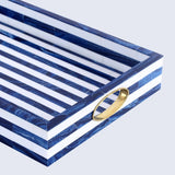 Decorative Trays Optique Madrid Pattern Resin Inlay Collection in 11x17: Blue / 11x17