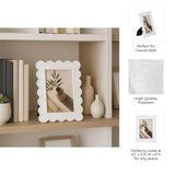Photo Frame - Resin with Decorative Scalloped Edge: White / 5x7