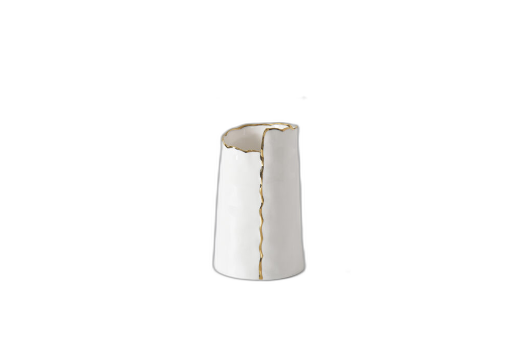 Portofino White & Gold Small Vase - product photo