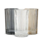 Gray Optic Highball Glasses, Set of 6