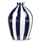 Blue Striped Porcelain Bud Vase, Medium