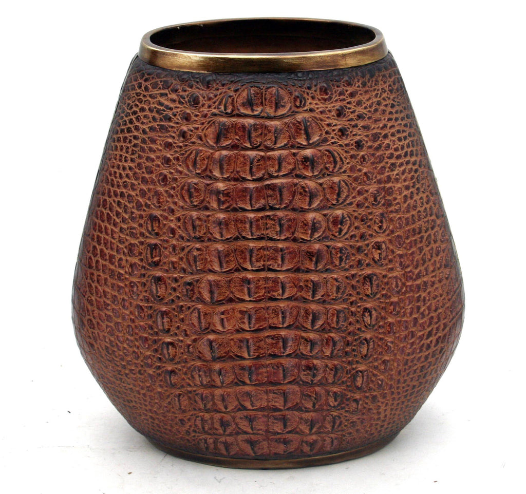 Brown Crocodile Skin Vase