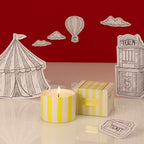 Carnival Striped Votive Candle, Fortune Teller Yellow