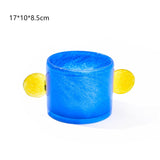 Vintage Artistic Double Handle Gradient Glass Vase: Yellow