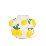 Small Round Vase with Lemons-5"H