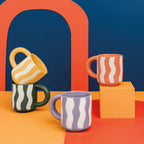 Kale Groovy Squiggle Mug, Green
