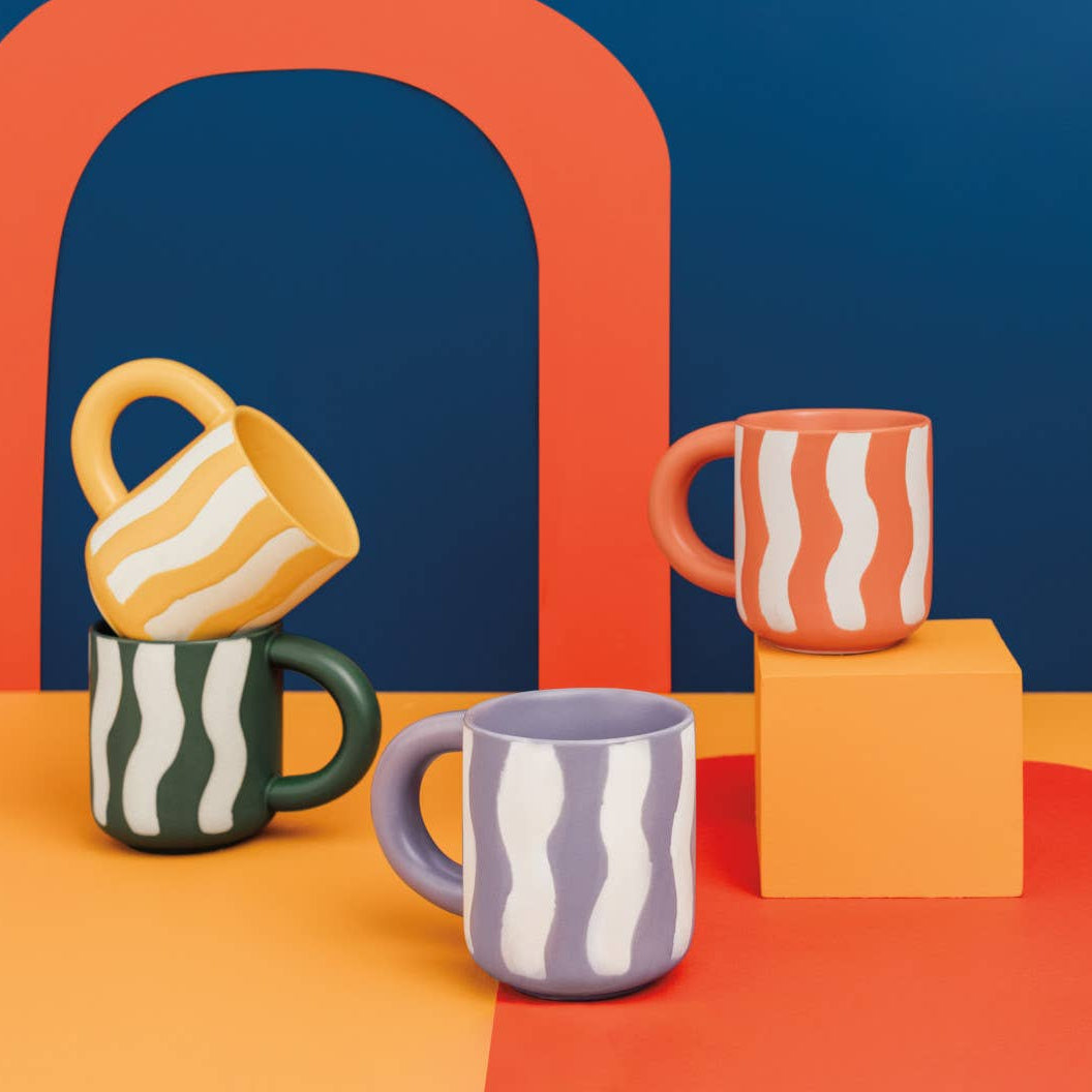 Tangerine Groovy Squiggle Mug