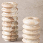 Tracey Ribbed Onyx Candle Holders, Set of 2