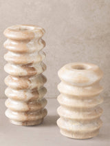 Tracey Ribbed Onyx Candle Holders — Set of 2