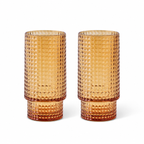 Amber Glass Highballs, Set of 2
