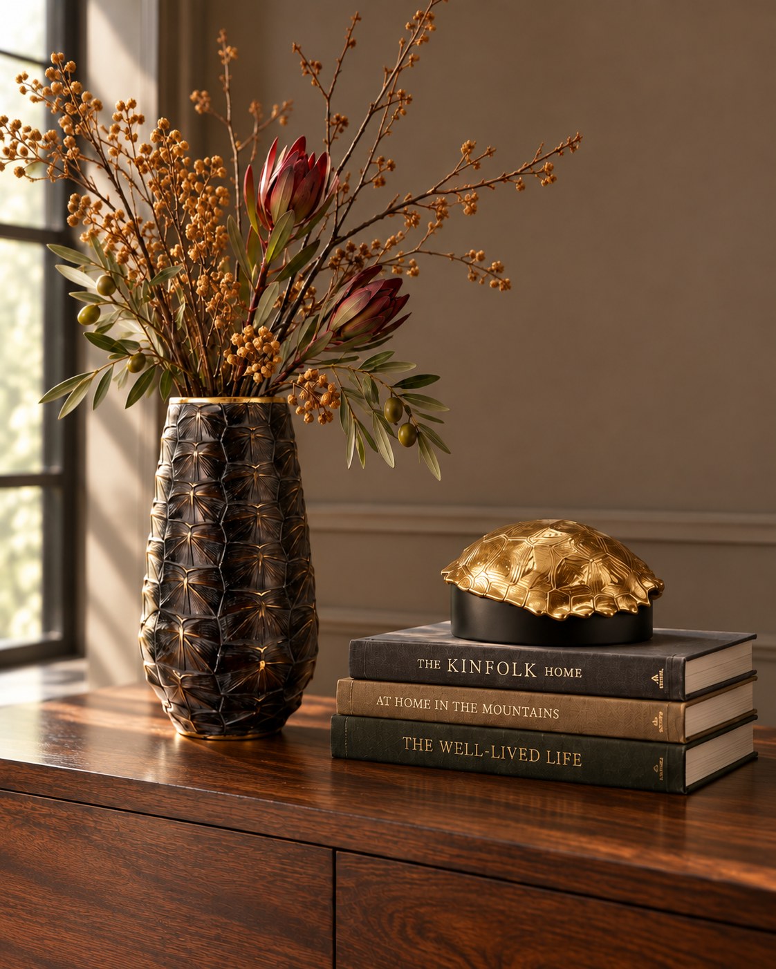 Snapping Turtle Shell Vase, Tall