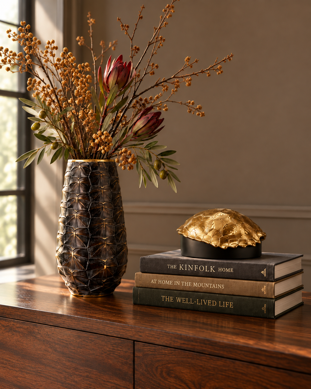 Snapping Turtle Shell Vase, Tall