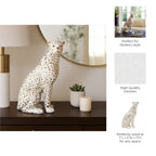 White and Gold Leopard Figurine, Sitting