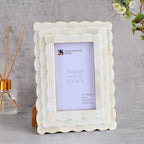 Scalloped Bone Inlay Frame, Ivory, 4x6