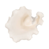 Decorative Vase - White Ceramic Handmade Ruffled Edge, 11 in