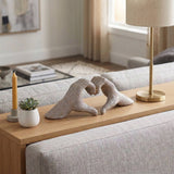 Ceramic Hand Heart Decorative Sculpture - Gold, 5 in.