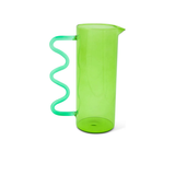Green Squiggle Glass Pitcher
