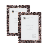 Picture Frame Mother of Pearl Pack of 2 Dark Grey, 3 Sizes: 5x7