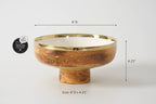 Madera Wood and Gold Medium Footed Bowl