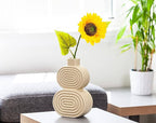 Ridged Double Oval Ceramic Vase